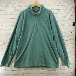 Eddie Bauer Fleece 1/4 Zip Pullover Sweatshirt Mens Sz XL Green
